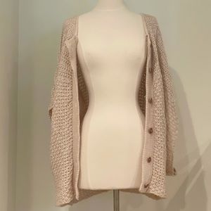 Tan Knit Short Sleeve Cardigan